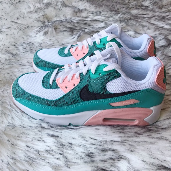 Nike Air Max 90 GS MBD Washed Teal Snakeskin Sneaker Kids 5.5Y Women’s 7 - Picture 5 of 10